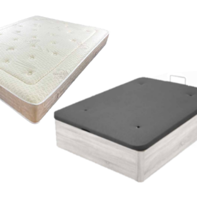 Pack Ahorro Canapé Madera + Colchón Muelle Ensacado.
